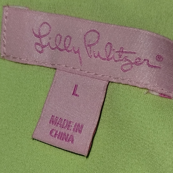 Lilly Pulitzer pale green tank,button accents adjustable straps size L - Picture 7 of 10